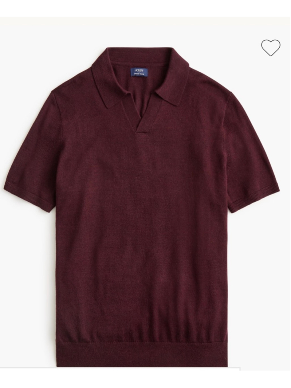 NWT J.Crew Merino wool-blend johnny-collar sweater-polo Rust Grape Size medium